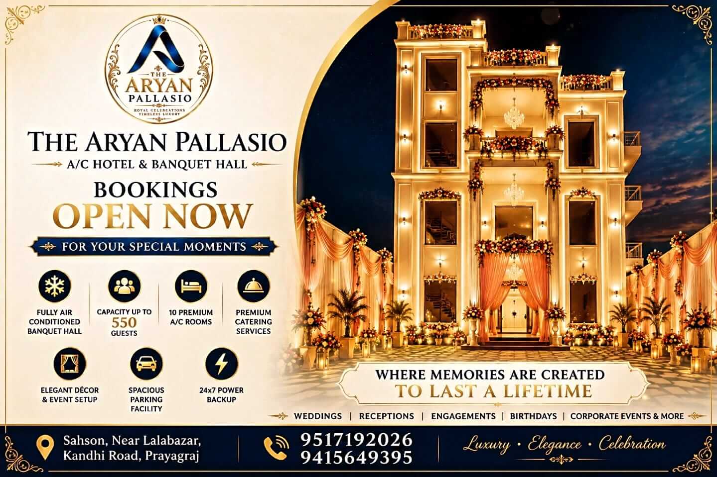 The Aryan Pallasio Hotel Facilities & Dining Poster Sahson Prayagraj